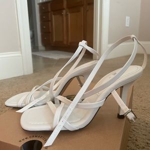 Zara white wrap heels